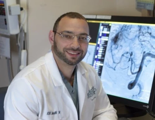 Dr. Wled Wazni with brain imaging at Neurovascular Centers